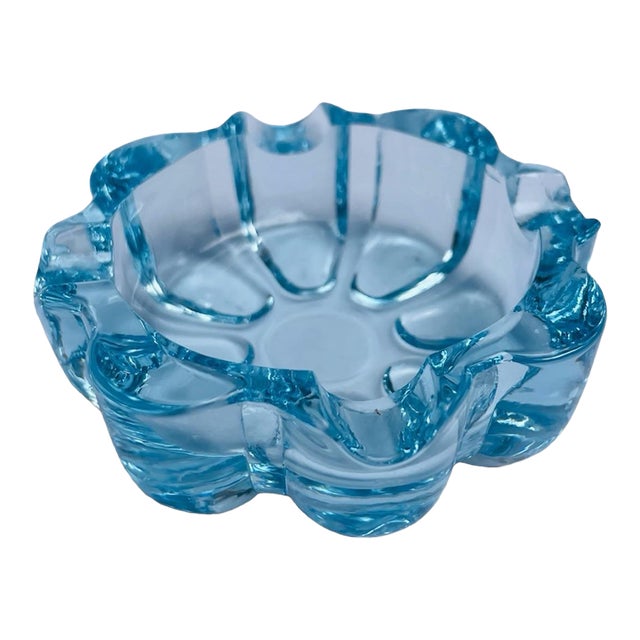 Vintage Fostoria Blue Ashtray For Sale