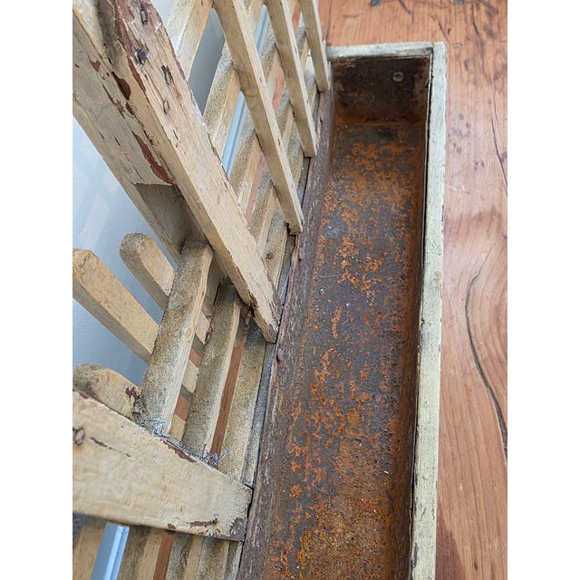 Light Yellow Vintage Folk Art Style Trellis Planter Box For Sale - Image 8 of 10