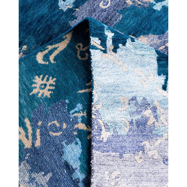Modern, One-of-a-Kind Hand-Knotted Area Rug - Gray, 9' 1" x 12' 2" For Sale In New York - Image 6 of 8