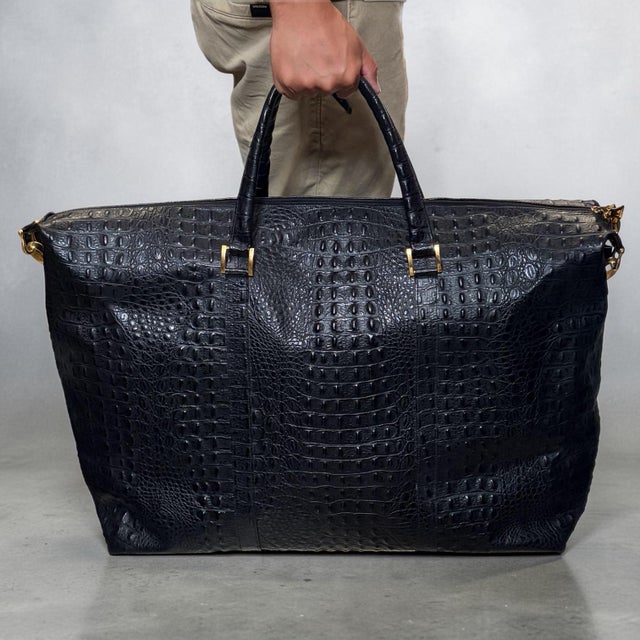 Huge Italian Alligator Handbag Duffle Bag.