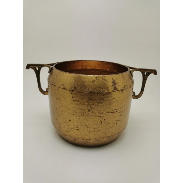 Large Art Nouveau Cachepot Plant Pot in Brass, 1890s For Sale - Image 6 of 7