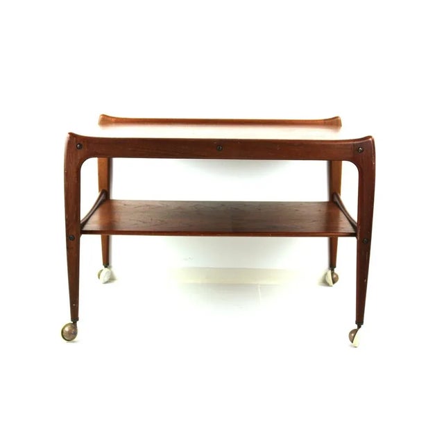Wood Teak Bar Trolley, Denmark, 1960 For Sale - Image 7 of 10