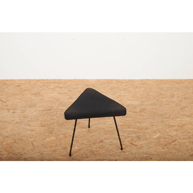 Stool with Black Metal Frame, in Good conditions. Designed 1950 to 1959