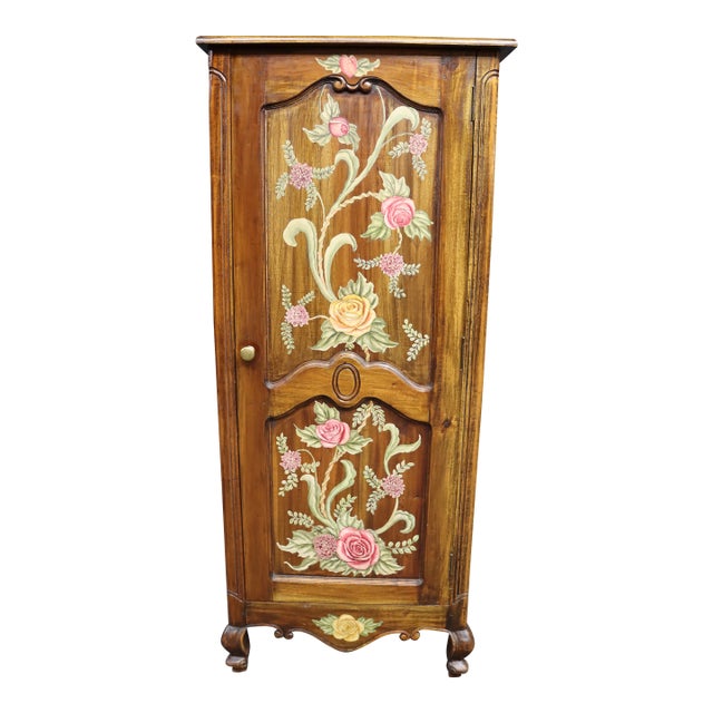 French Country Painted Cherry Chimney Cupboard For Sale