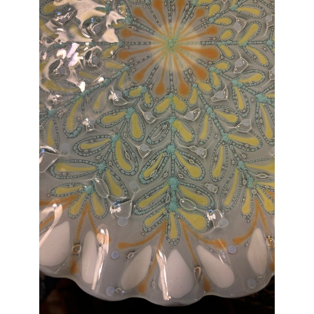 1980s Higgins Plate in Pale Aqua For Sale - Image 5 of 5