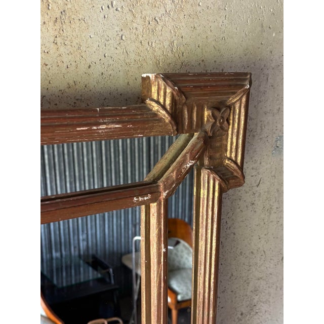 Vintage Hollywood Regency Giltwood Wall Mirror With Beveled Glass For Sale - Image 4 of 6