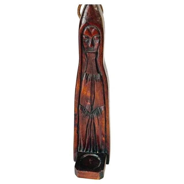 19th Century Abstract Wood Candleholder Sculpture, France For Sale - Image 15 of 15