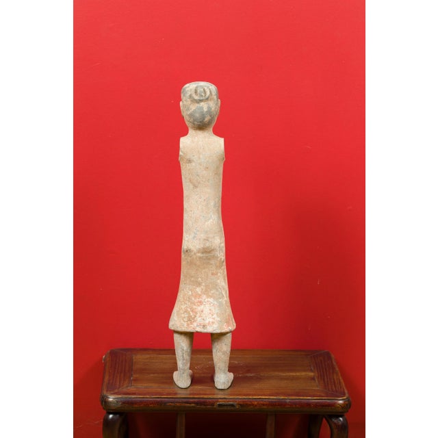 206 BC-24 AD Western Han Dynasty Chinese Original Polychromy Figurine For Sale - Image 9 of 13