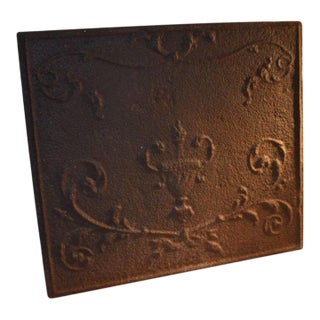 Cast Iron Fire Back, Late 18th or Early 19th Century. For Sale