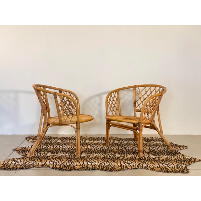 Wood Bamboo Armchairs and Sofa, 1980s, Set of 3 For Sale - Image 7 of 12