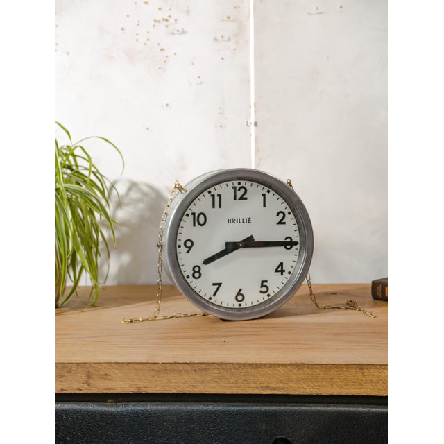 Vintage French Station Clock, 1950s For Sale - Image 9 of 11