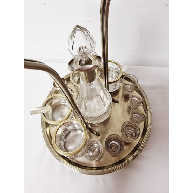 Art Deco Glass Liquor Set with Wicker Handle, 1920s, Set of 13 For Sale - Image 10 of 15