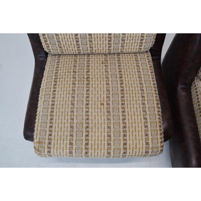 1970s Mid-Century Leatherette Armchairs on Wheels, 1970s, Set of 2 For Sale - Image 5 of 17