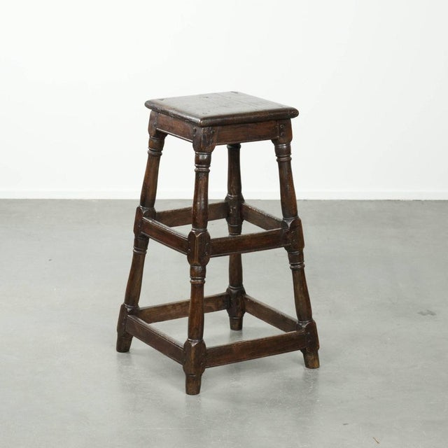 Antique English Oak Stool, 1700s For Sale - Image 11 of 11