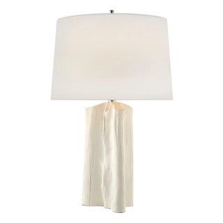 Thomas O'Brien by Visual Comfort Signature Sierra Buffet Lamp in Plaster White with Linen Shade For Sale