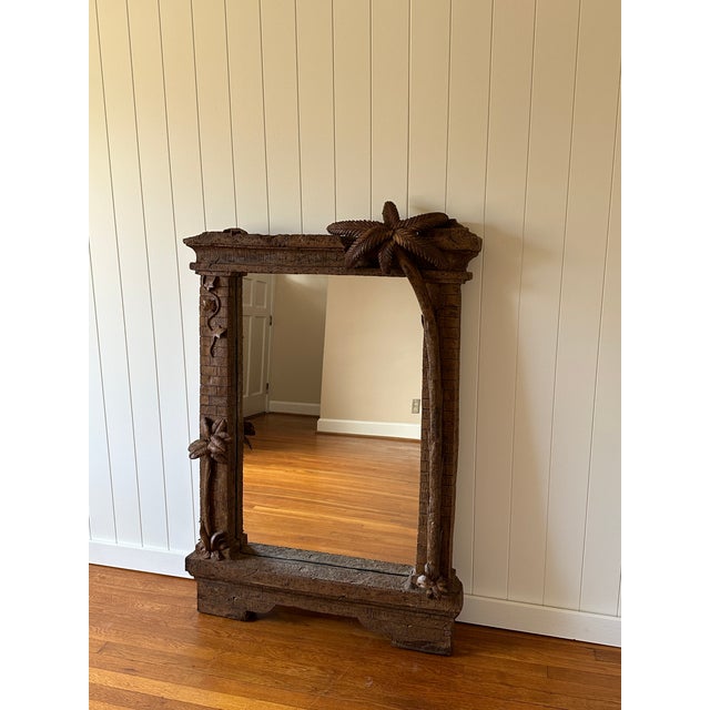 Vintage Grand Palm Tree Wall Mirror For Sale - Image 10 of 11