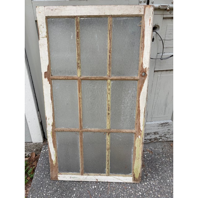 Green Paint Slag Glass Window For Sale - Image 12 of 12