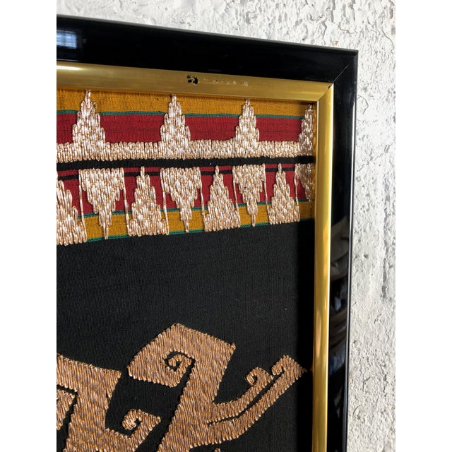 Large Vintage Framed Ethnic Textile Art Wall Chairish