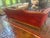 French Provincial Vintage Red Velvet Sofa For Sale - Image 3 of 18