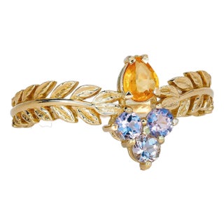 Olive Leaves 14k Gold Ring Size 5 (All Sizes Available) For Sale