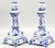 Vintage Delft Style Floral Candlesticks, a Pair For Sale - Image 4 of 7