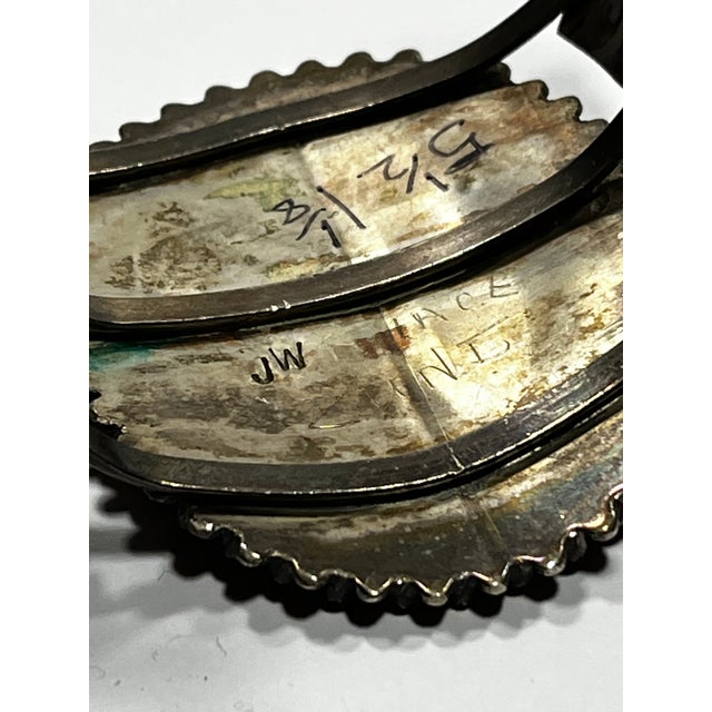 1950s Native American Zuni, Mediterranean Coral Sterling Silver Cluster Cuff For Sale In South Bend - Image 6 of 9