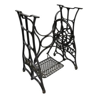 Antique Black Cast Iron Treadle Sewing Machine Table Base by New Home For Sale