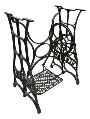 Antique Black Cast Iron Treadle Sewing Machine Table Base by New Home