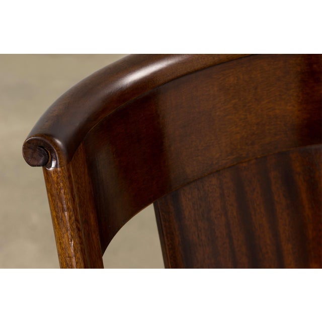 Set of Six Early 20th Century French Empire Mahogany Gondola Dining Chairs For Sale - Image 9 of 17