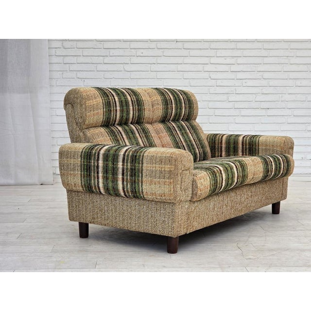 Wood Danish 2-Seater Sofa in Furniture Wool by Nisbo Horsens, 1980s For Sale - Image 7 of 16