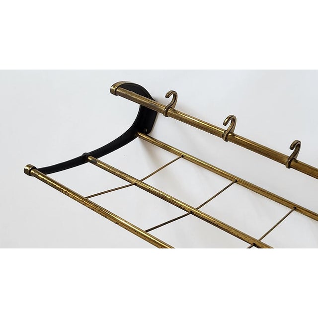 Mid-Century Modern Mid-Century Modern Wall-Mounted Brass Coat Rack, Austria, 1950s For Sale - Image 3 of 13