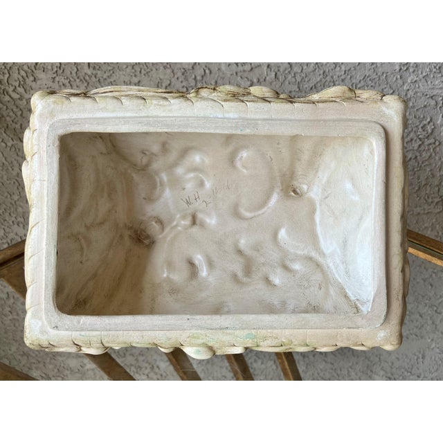 Circa 1960 Neoclassic-Style Ceramic Bisque Acanthus Leaf Lidded Centerpiece Box For Sale - Image 10 of 18