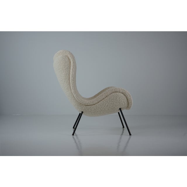 Madame Lounge Chair with Dedar Boucle Fabric by Fritz Neth for Correcta, 1950s For Sale - Image 6 of 12