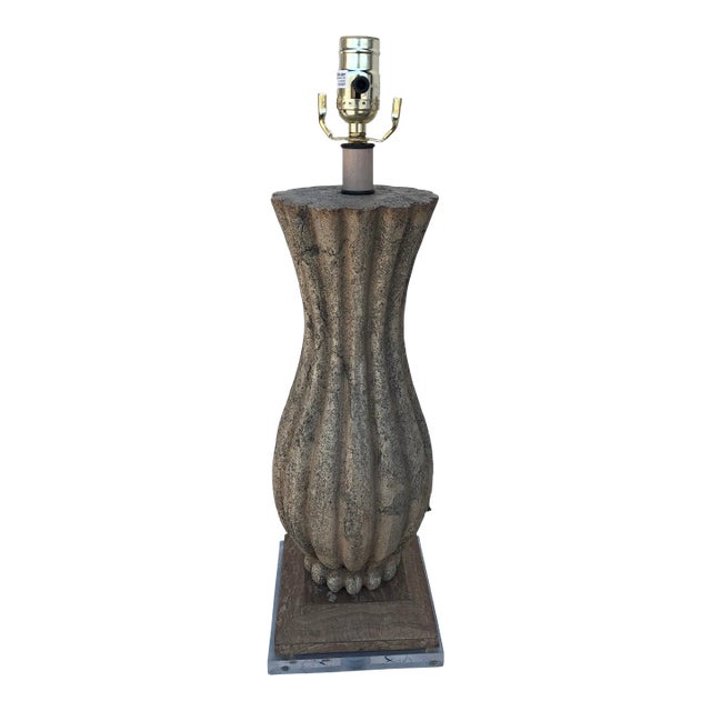 Late 20th Century Volcanic Stone Pele Table Lamp For Sale