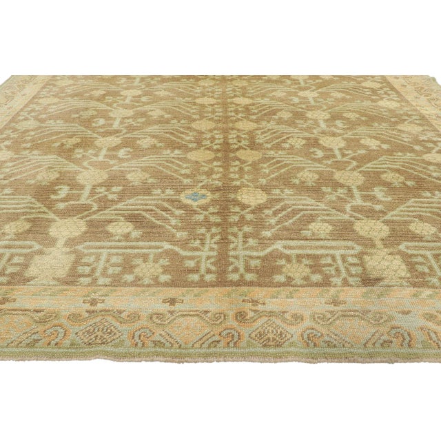 2010s Vintage Earth-Tone Khotan Rug, 08'02 X 09'09 For Sale - Image 4 of 10