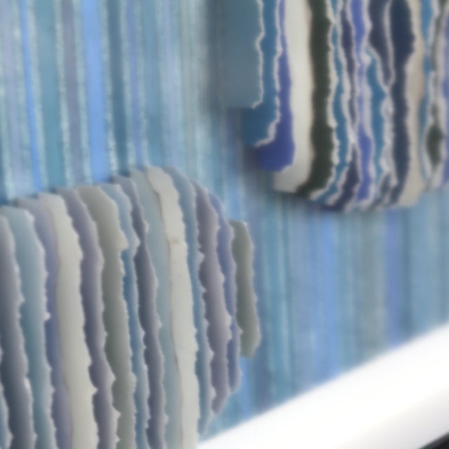 Straits and Narrows - Abstract Blue Tone Mixed Media Sculptural Original Artwork by Krista Reuter For Sale In Los Angeles - Image 6 of 11