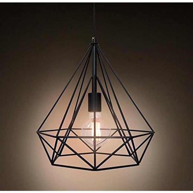 Geometric Industrial Black Pendant Light Chairish