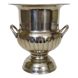 Vintage Medici-Shaped Champagne Bucket in Silver-Plated Metal, 1980s For Sale