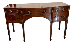 George III Mahogany Inlaid Serpentine Shape Sideboard, 1780s