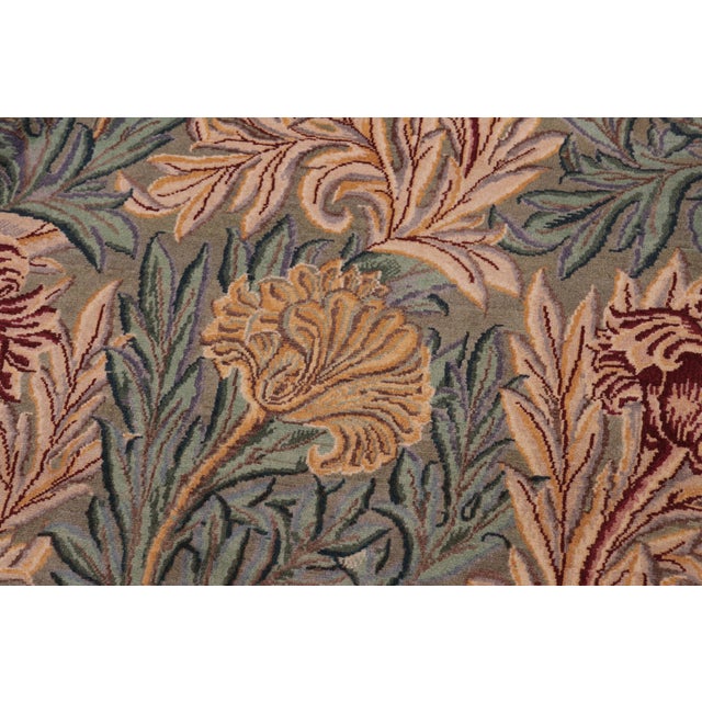 William Morris Pak-Persian Green/Brown Wool Rug - 10'3'' X 14'4'' For Sale In New York - Image 6 of 8