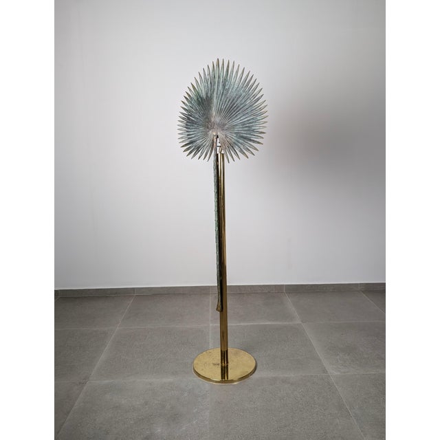 Fan Palm Bronze and Brass Floor Lamp from Valenti, 1970s For Sale - Image 11 of 17