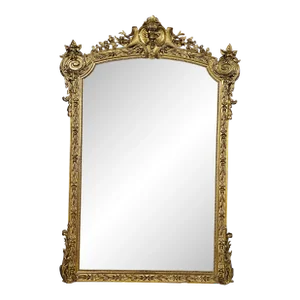 19th Century Louis XVI Style Handcrafted Giltwood Foliate Decorated Large Mirror