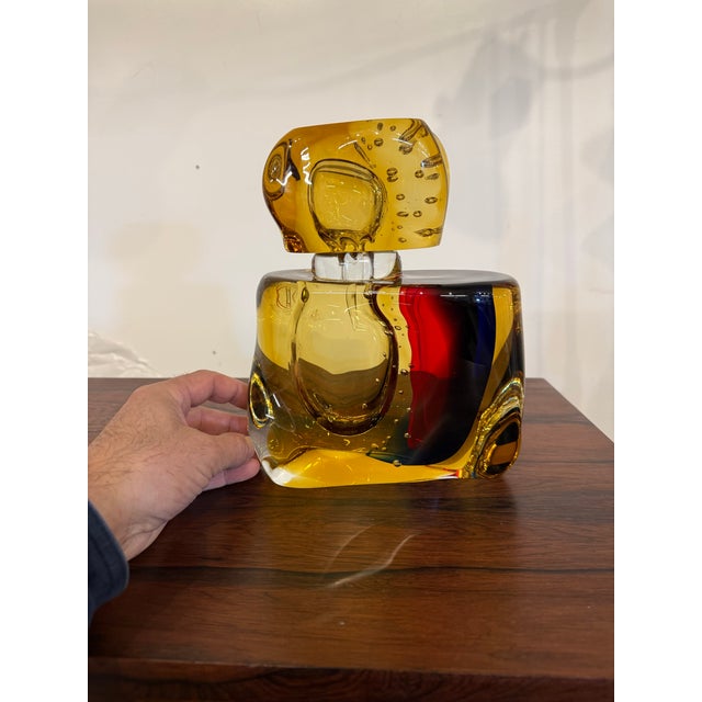 Large Perfume Bottle by Luigi Onesto, Murano, Sommerso, 1970s For Sale - Image 9 of 9