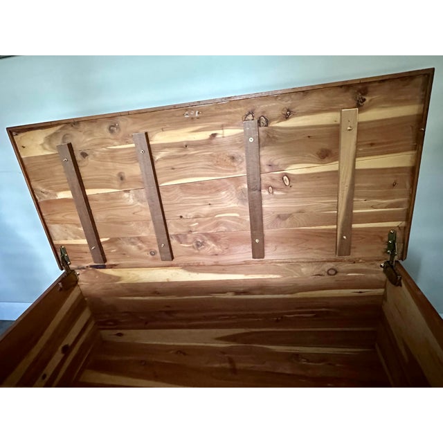 Wood Antique Early 20th Century Rustic Farmhouse or Cabin Cedar Blanket Chest For Sale - Image 7 of 12