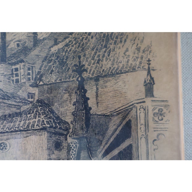 Antique Harley D. Nichols Pencil-Signed “Rath Haus, Munich” Original Etching—Framed For Sale In Washington DC - Image 6 of 15