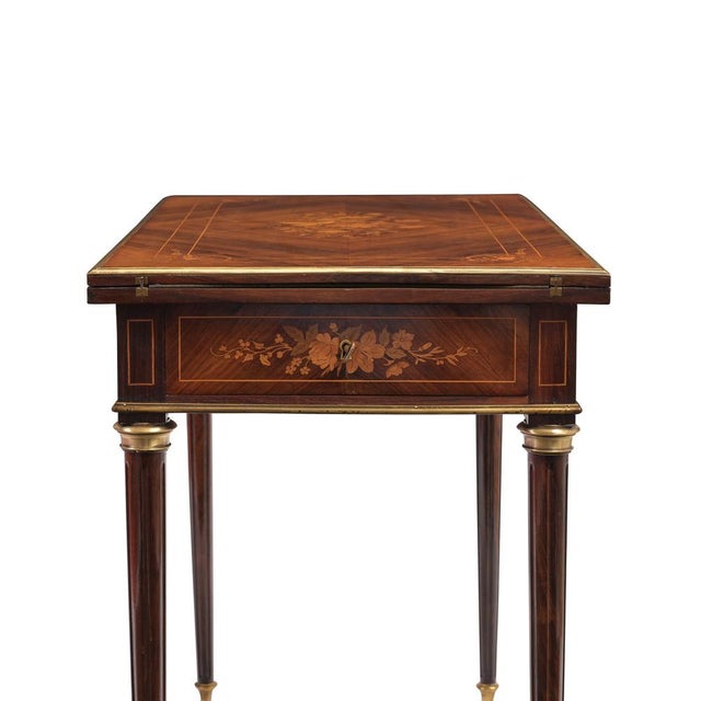 Wood Foldable Gaming Table in Walnut, France, 1860 For Sale - Image 7 of 17
