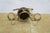 Antique French Napoleon III Gilt Brass Table Top Perfume Vanity Set & Mirror 10" For Sale - Image 9 of 18
