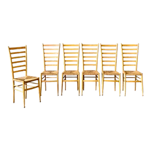 Gio Ponti for Otto Gerdau Italian Ladder Back Chairs - Set of 4