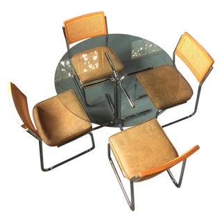 Mid-Century Cantilever Chrome Dining Set For Sale