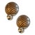 Luxury modern milky-white sphere with brown swirl in Murano glass . Very High Italian craftsmanship. Venetian rods make up...